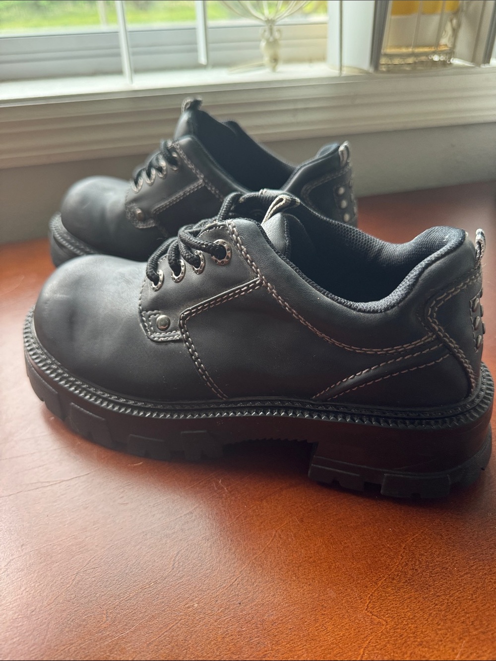 Route 66 Black Platform Lace-Up Shoes